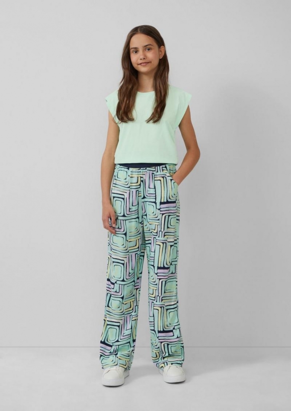 s.Oliver Wide-Leg-Hose aus Viskose im Loose Fit - navy
