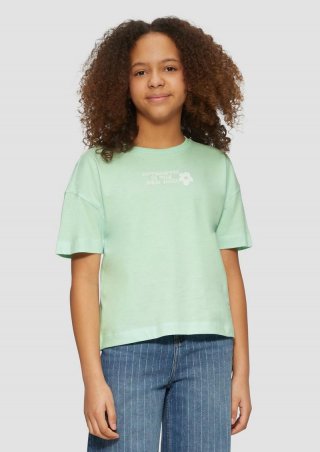 s.Oliver Boxy-T-Shirt aus Jersey mit Printdetail - ozeangrün