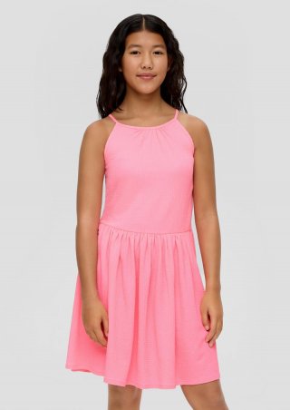 s.Oliver Ärmelloses Kleid mit Raffung - pink