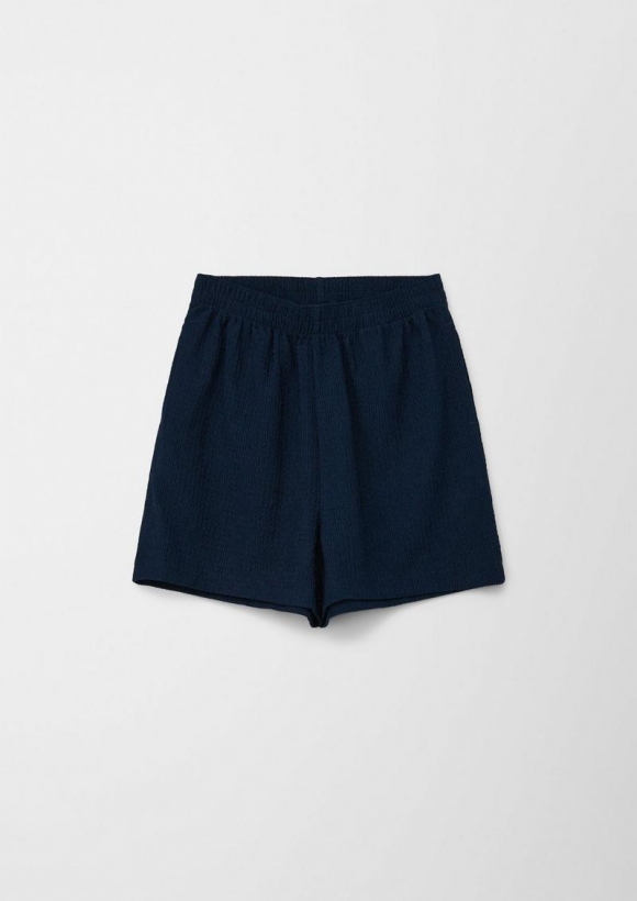 s.Oliver Crêpe-Shorts mit Elastikbund - navy