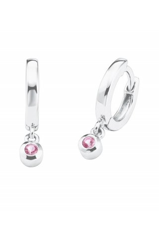 s.Oliver Ohrringe mit rosa Zirkoniasteinen - silber