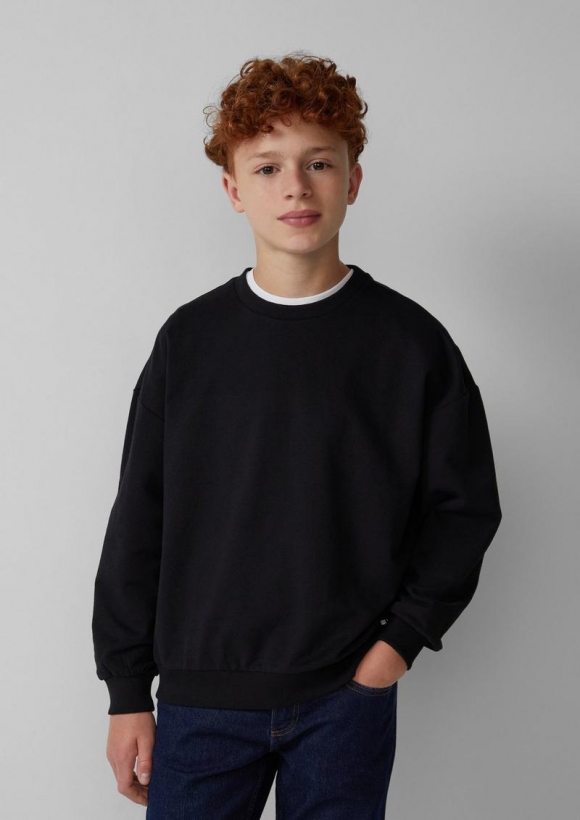 s.Oliver Unisex Sweatshirt im Oversize-Shape - schwarz