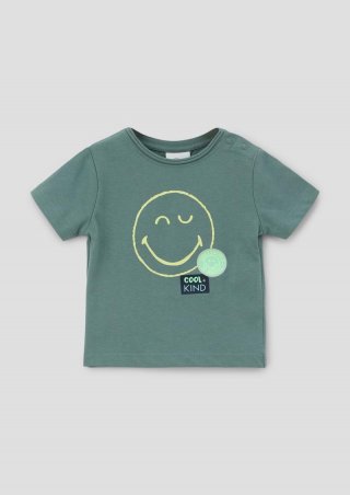 s.Oliver Jerseyshirt mit Smiley®-Frontprint - petrol