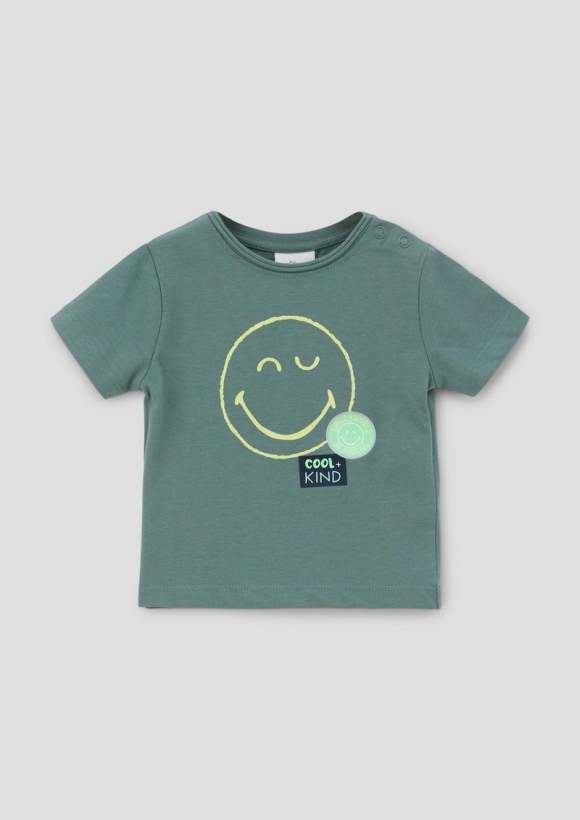 s.Oliver Jerseyshirt mit Smiley®-Frontprint - petrol