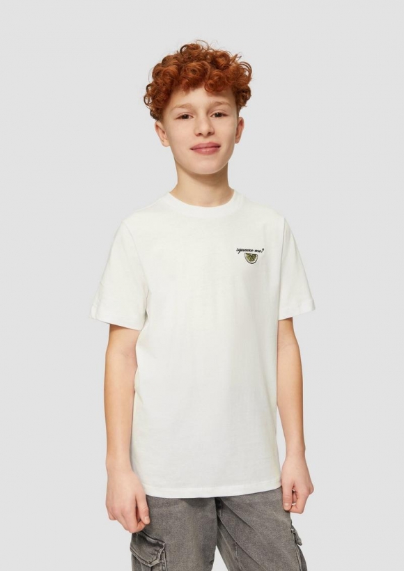 s.Oliver T-Shirt aus Jersey mit Stick-Detail - weiß