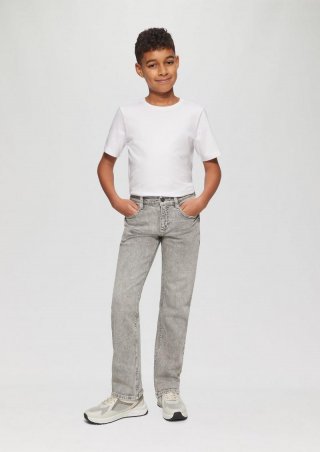 s.Oliver Jeans Pete / Mid Rise / Straight Leg / verstellbarer Bund / Waschung - steingrau