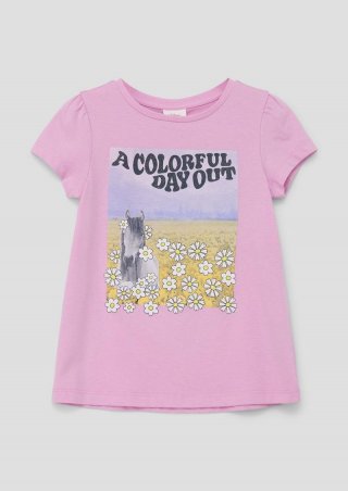 s.Oliver T-Shirt mit Fotoprint - rosa