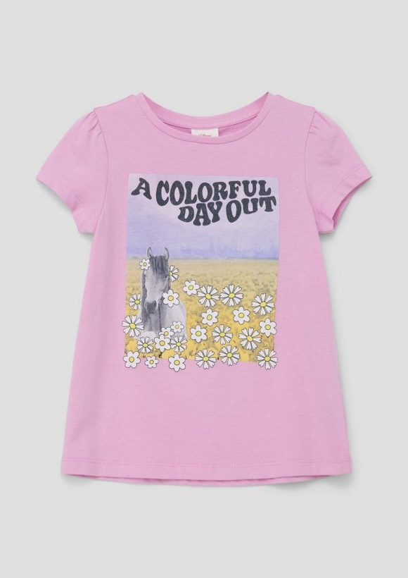 s.Oliver T-Shirt mit Fotoprint - rosa