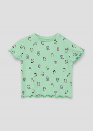 s.Oliver T-Shirt mit Rollsaum - hellgrün