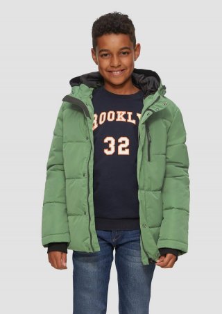 s.Oliver Gesteppte Jacke mit Fleecefutter und verstellbarem Saum - grün