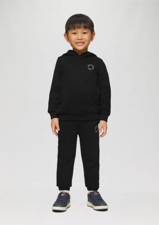 s.Oliver Unisex Jogginghose aus Sweat mit kleinem Print-Detail - schwarz