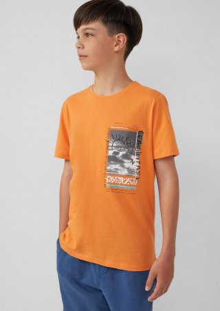 s.Oliver Jersey-T-Shirt mit Frontprint - bernstein