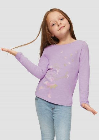 s.Oliver Langarmshirt mit Glitzerprint - lavendel