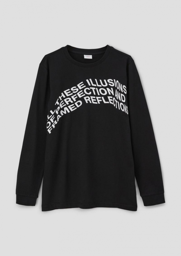 s.Oliver Longsleeve mit Frontprint - schwarz