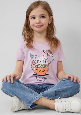 s.Oliver T-Shirt mit Frontprint im Loose Fit - flieder