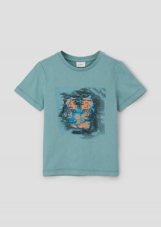s.Oliver T-Shirt mit Frontprint - helles petrol