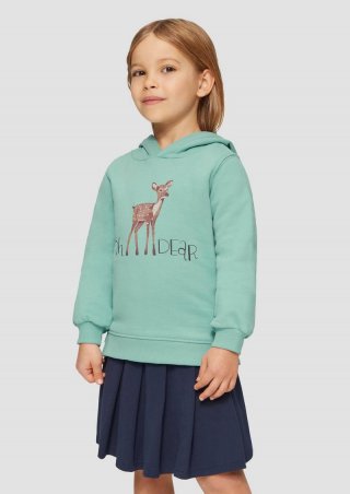 s.Oliver Wärmendes Kapuzen-Sweatshirt mit Glitzerprint - helles türkis
