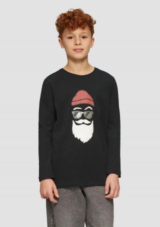 s.Oliver Longsleeve mit Weihnachtsmotiv - schwarz