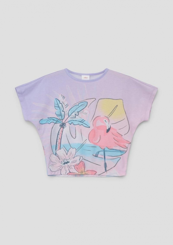 s.Oliver T-Shirt mit Allover-Print - flieder
