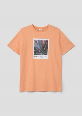 s.Oliver T-Shirt mit gummiertem Frontprint - mango