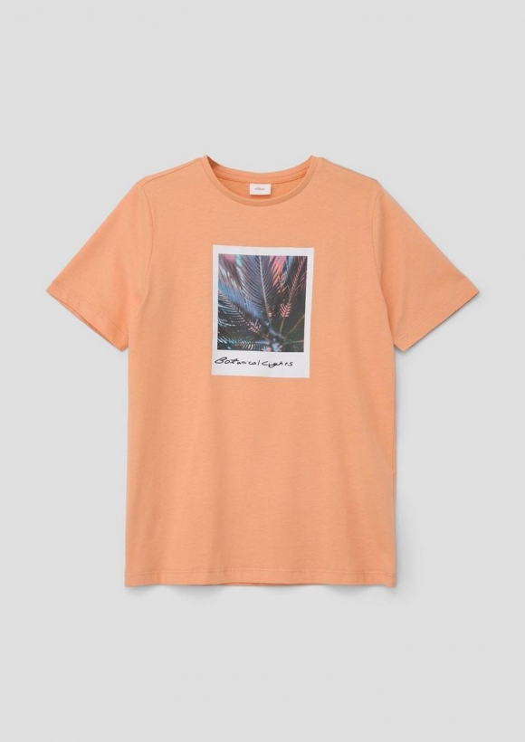 s.Oliver T-Shirt mit gummiertem Frontprint - mango