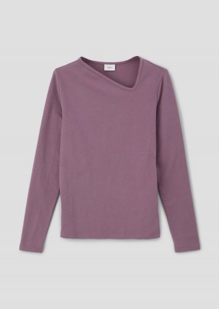 s.Oliver Longsleeve mit asymmetrischem Ausschnitt - lavendel