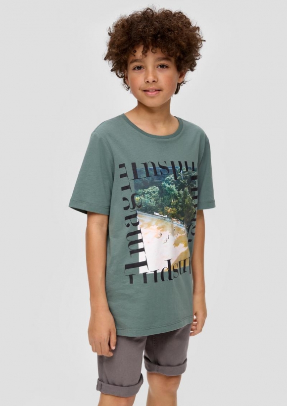 s.Oliver T-Shirt mit Frontprint - petrol