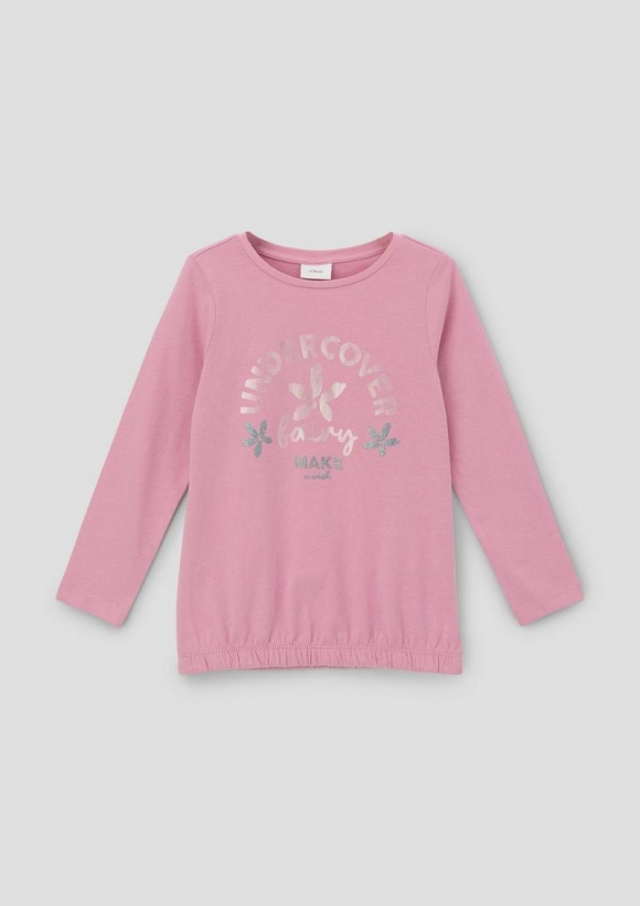 s.Oliver Longsleeve mit Effektprint - rosa