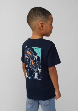 s.Oliver T-Shirt mit Front- und Rückenprint - navy