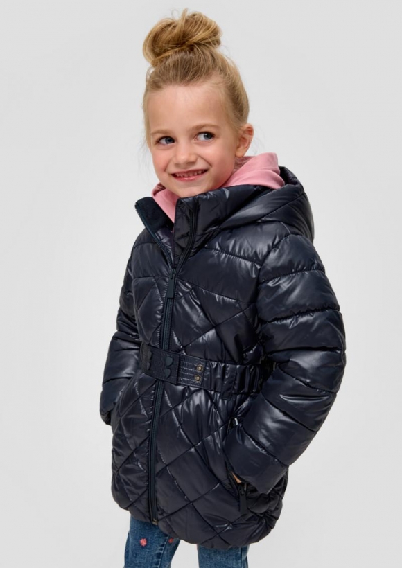 s.Oliver Steppjacke mit Textilgürtel - navy