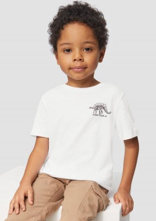 s.Oliver T-Shirt mit kleinem Brustprint - weiß
