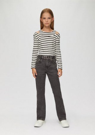 s.Oliver Jeans Beverly / Regular Fit / High Rise / Flared Leg - schiefergrau