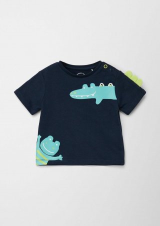 s.Oliver T-Shirt mit Zacken-Applikation - navy