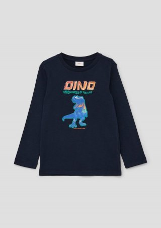 s.Oliver Longsleeve mit Frontprint - navy