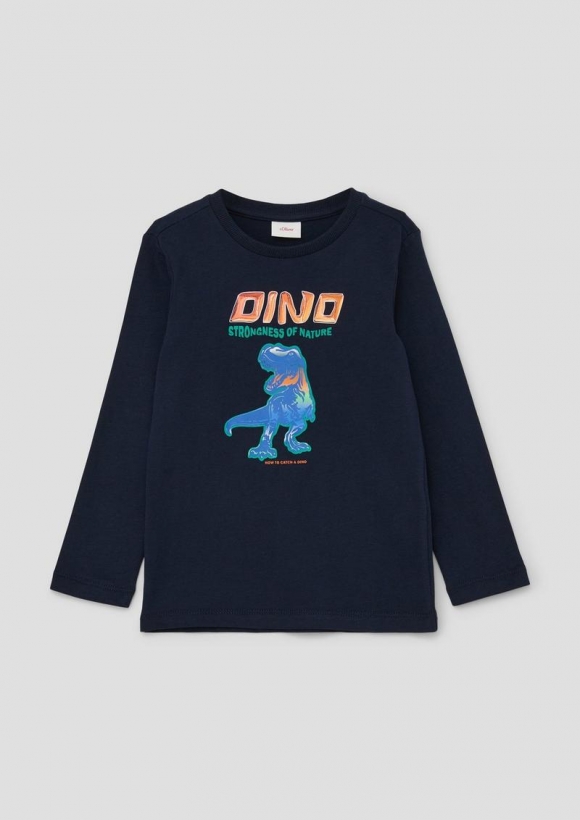 s.Oliver Longsleeve mit Frontprint - navy