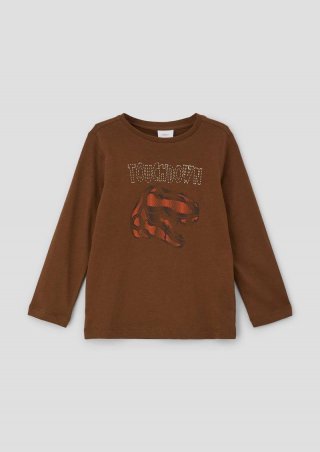 s.Oliver Longsleeve mit Dino-Motiv - zimt