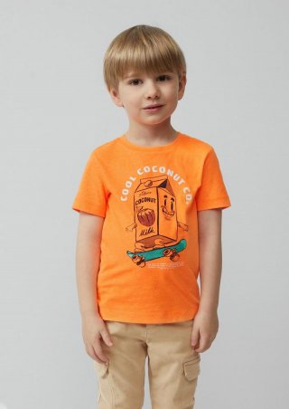s.Oliver T-Shirt aus Baumwolle mit Frontprint - orange