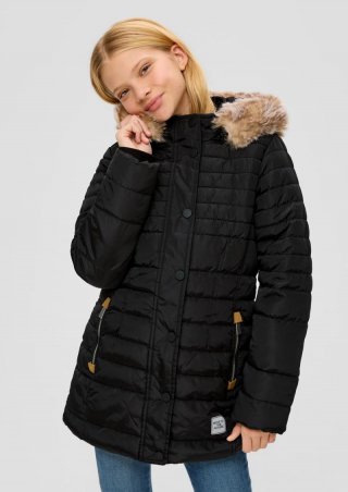 s.Oliver Steppmantel mit Fleece-Futter - schwarz