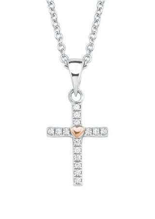 s.Oliver Silberne Kette mit Kreuz-Anhänger - silber