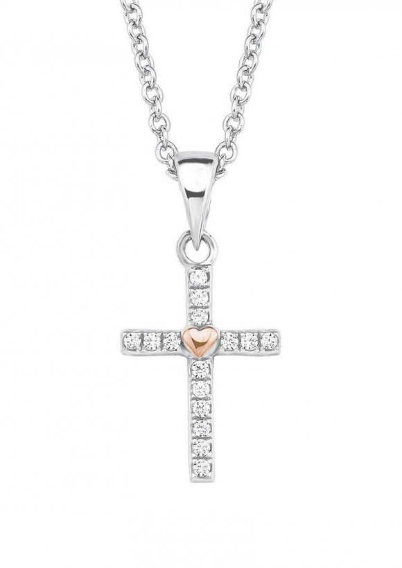 s.Oliver Silberne Kette mit Kreuz-Anhänger - silber