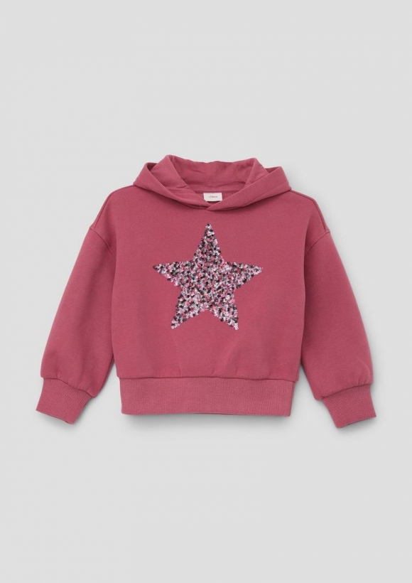 s.Oliver Sweatshirt mit Pailletten-Stern - pink