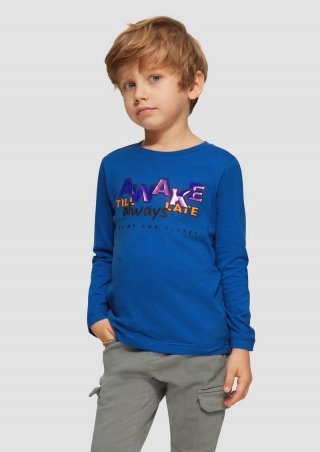 s.Oliver Weiches Longsleeve mit changierendem Effekt-Print - royalblau