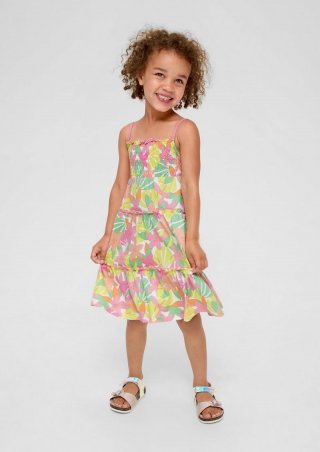 s.Oliver Kleid mit elastischem Smok-Detail - weiß