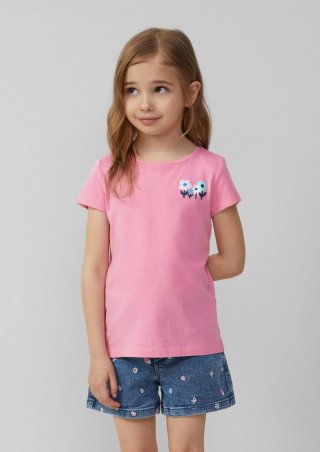 s.Oliver Ausgestelltes T-Shirt mit Printdetail - altrosa