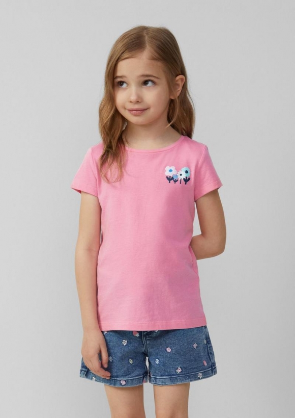 s.Oliver Ausgestelltes T-Shirt mit Printdetail - altrosa