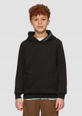 s.Oliver Hochwertiger Hoodie mit Stickerei - schwarz