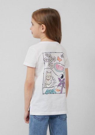 s.Oliver T-Shirt mit Front- und Rückenprint im Loose Fit - weiß