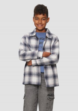 s.Oliver Overshirt mit Karomuster und Eingrifftaschen - navy