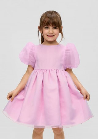 s.Oliver Kleid mit Satinrock - perlmuttrosa