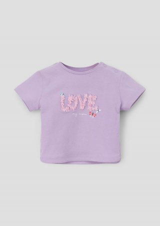 s.Oliver T-Shirt mit Glitzerprint - lavendel